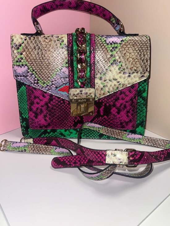 ALDO Handbags - ALDO Glendaa Multi-Color Snakeskin Print Top Handle Crossbody Bag
